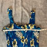 Bobbie & Brooks Bobbie Brooks Blue White Hawaiian Floral Summer Beach Cami Tank Top Size Medium Photo 2