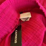 EXPRESS NWT Vibrant Pink Pull On Elastic Waist Cotton Gauze Wide-Leg Pant Photo 3