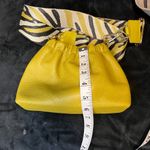 Vera Pelle Mustard‎ Yellow Leather Handbag with Striped Strap and Gold Hardware Green Photo 1