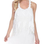 Pretty Angel  White Crochet Dress Tunic XL Wedding Party Summer Photo 0