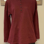 Unbranded Brick Red Pullover Long Sleeve Thermal Crew Neck Shirt Photo 0