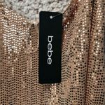 Bebe NWT Women's XS Rose Gold Sequin Top Sleeveless Y2K Festival Glam NYE Club Photo 3