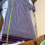 Merona  Red & Blue Belted Shift Dress Size Small Photo 8