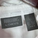 Chico's Beaded Ruffle Trim Button Front Shirt White Small Photo 8