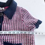 Boden Short Sleeve Cropped Wool Alpaca Blend Geo Cardigan Sweater Size XS Red Photo 4