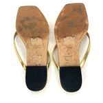 J.Crew  Gold Metallic Square Toe Flip Flop Sandal Women's Size 8 Photo 4