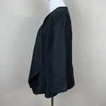 Chico's 2 Linen Jacket Large Black Open Draped 3/4 Sleeve Lightweight Photo 5