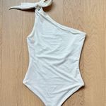 Princess Polly One Shoulder Bow Tie White Bodysuit Photo 5