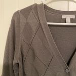 NWOT New York & Company women’s gray diamond checkered button cardigan sweater Size M Photo 1