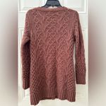 Sleeping On Snow Cable Knit Wool Blend Cardigan Sweater Women's Small Brown Photo 6