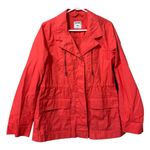 Old Navy Women Rebellion Red Size Medium Long Field Jacket Cotton Zip READ Photo 0