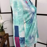 Adidas $50NWT Sz S active green water print jacket soft top zip up long sleeve Photo 1