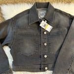 Michael Kors Grey Crop Denim Jacket Size M New Gray Size M Photo 15