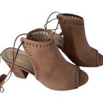 Five Worlds Marseilles Sandals Cocoa Size US 8 l Euro 38 Brown Peep Toe Lace Up Tassels Wooden Heel Photo 7