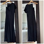 KES Black Assumetrical Full Length Black Dress Silk Size L Photo 2