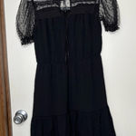 Sweet Wanderer Elegant Black Sheer Sleeve Dress Photo 0