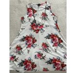 Justify  Women's White Floral Sleeveless Knit A-Line Dress w/Chain Accent Size M Photo 4