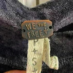 We The Free  dark grey velour crewneck top‎ blouse slouchy. Small Photo 4