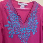 Gretchen Scott pink and blue embroidered tunic Photo 1