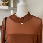 Chic Brown Mesh Long Sleeve Bodysuit Size XL Photo 1