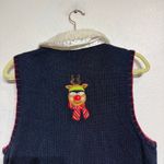 White Stag  Navy Reindeer Vintage Sweater Vest Sz M Photo 7