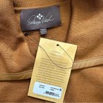Patricia Nash NEW Sweater Cape Tan Brown Vegan Leather Trim XS /S Photo 4