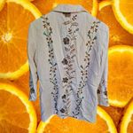 Sigrid Olsen  Linen Lined Jacket with Embroidered Design‎ Size 6P Photo 5