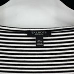 Talbots  Scoop Neck SS Stretch Striped Knit T-Shirt Black White‎ Size 2X 2XP Photo 2
