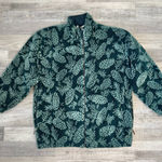 Duffel Outdoors green pinecone print fuzzy fleece full zip jacket womens medium Photo 0
