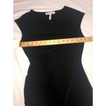 BCBG Asymmetrical Dress Size S Black Ruched Slinky Knit Sleeveless Party Photo 4