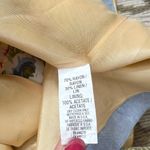 Vintage Floral Vest Yellow Blue Striped Linen Blend USA L Large Photo 4