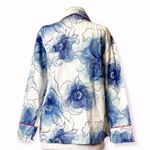 The lazy poet pajama top floral print embroidered cuff sz L Blue Size L Photo 1