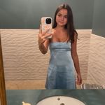 Beginning Boutique  Blue Satin Mini Dress Photo 1