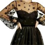 Lirika Matoshi Teuta Star Tulle Dress XL Black Celestial Mini Fairycore Photo 12