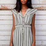 ZARA Women’s Striped Rustic Short Sleeve Romper Photo 4