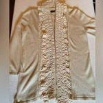 Willi Smith  Cream Open-Front Cotton Blend Crochet Cardigan Size XL Photo 7