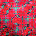 Vintage 80s Halston III Silk Floral Plaid Dress Red Pink Teal Belted Midi Size 4 Photo 13