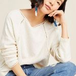 Anthropologie Valeria cream knit relaxed fit textured pullover sweater Photo 0