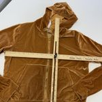 Fabletics  Hoodie Womens Small Orange Velour‎ Full Zip Kangaroo Pockets Athletic Photo 3