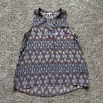 Joie gray, red & purple watercolor sleeveless silk tank top size XS Photo 4