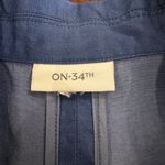 On 34th Belted Double Breasted Long Trench Coat Womens Large Blue Spring Classic Photo 7