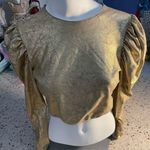 ZARA  cropped long sleeve gold blouse Photo 0
