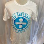 30 ED SHEERAN Divided World Tour Concert Shirt Blue White Medium Photo 0