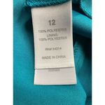 Bisou Bisou  Michelle Bohbot High-Low Maxi Dress Size 12 Teal Orange Sheer Summer Photo 8