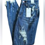 Judy Blue  Skinny Fit Denim Jeans Women's 1/25 Shark Bite Hem Mid Rise Distressed Photo 1