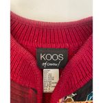 KOOS of Course! Red Open Cardigan Applique Sweater Silk Wool Sz 1X Asian Kimono Photo 8