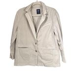 Gap  Women’s Sz S Petite Cream Beige Blazer Two Button Jacket Long Sleeve Photo 0