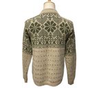 Alps Women's Apparel Wool Blend Fair Isle Knit Cardigan Sweater Button Up Sz S Green Photo 4