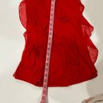 Oh Polly  Red Ruffle Maxi Dress Size 2 Strapless Formal Gown Photo 4