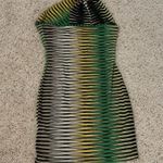 Multicolor green mesh mini dress size small #45 Photo 3
